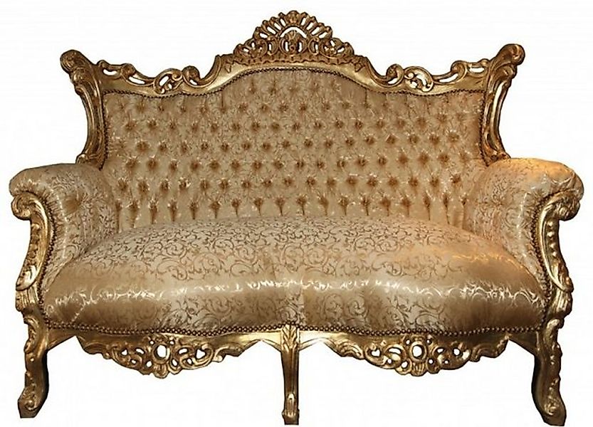 Casa Padrino 2-Sitzer Barock 2er Sofa Master Gold Muster / Gold - Wohnzimme günstig online kaufen