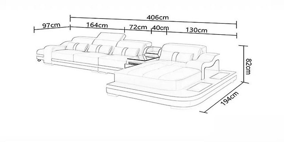 Xlmoebel Ecksofa Moderne Eckcouch aus Leder für das Wohnzimmer - Polstersof günstig online kaufen