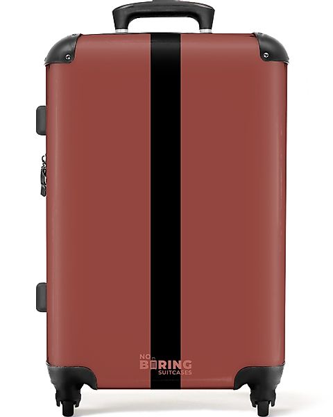 NoBoringSuitcases.com© Hartschalen-Trolley Rot mit schwarzem Streifen günstig online kaufen