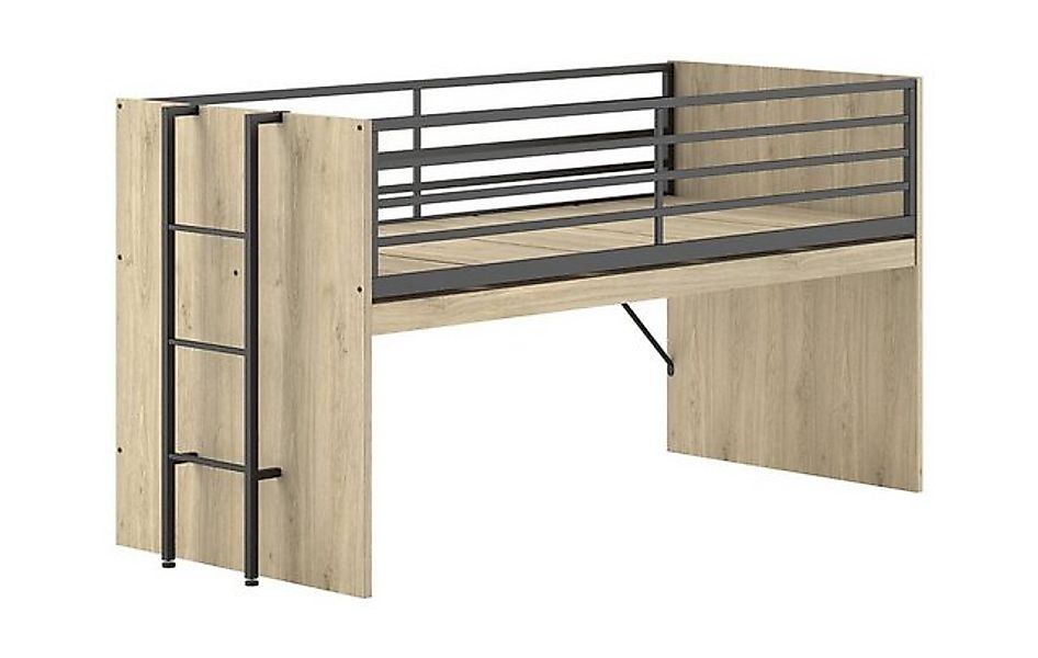 Natur24 Kinderbett Sam Halbhohes Bett mit Schreibtisch 98 x 219 x 116.6 cm günstig online kaufen