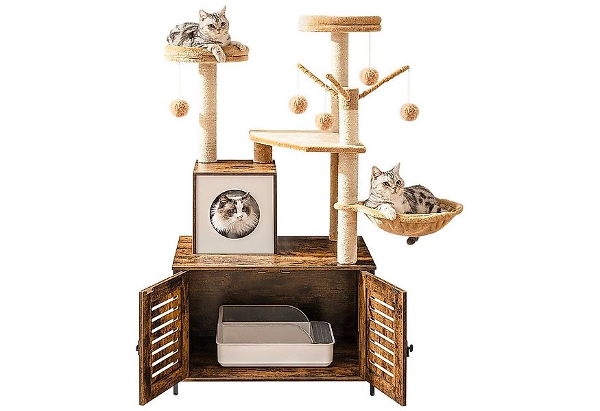 Hoobro Kratzbaum katzenbaumTurm mit katzenklo Schrank, versteckte Katzentoi günstig online kaufen