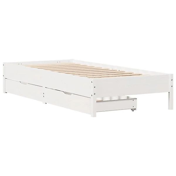 vidaXL Massivholzbett ohne Matratze Weiß 75x190 cm Kiefernholz 3301735 günstig online kaufen