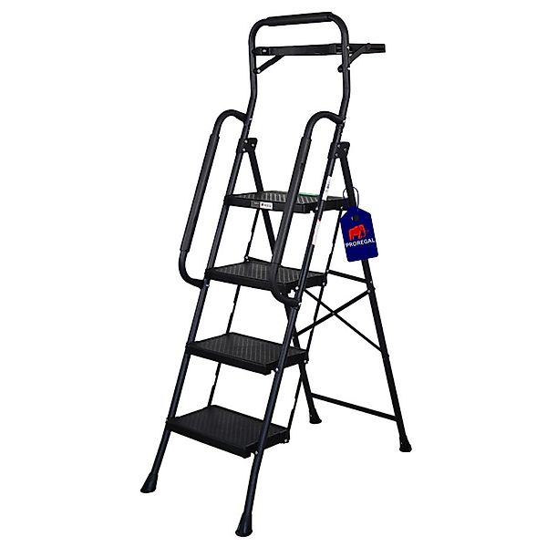 PROREGAL Profi-Trittleiter Klappbar Mit Handbügel Und Werkzeugablage 4 Stuf günstig online kaufen