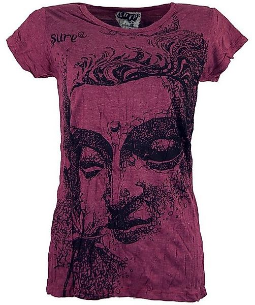 Guru-Shop T-Shirt Sure T-Shirt Buddha - bordeaux Goa Style, alternative Bek günstig online kaufen