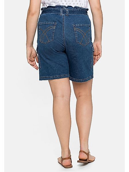 Sheego Jeansbermudas "Große Größen", (Set), mit High-Waist-Bund und Gürtel günstig online kaufen