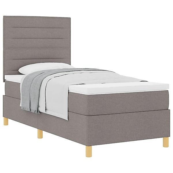 vidaXL Boxspringbett mit Matratze mit Kopfteil Taupe 80 x 200 cm Stoff 3339 günstig online kaufen