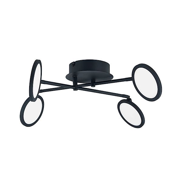Lindby LED Deckenleuchte Manel 10013035 Dimmbar Modern in Schwarz aus Metal günstig online kaufen