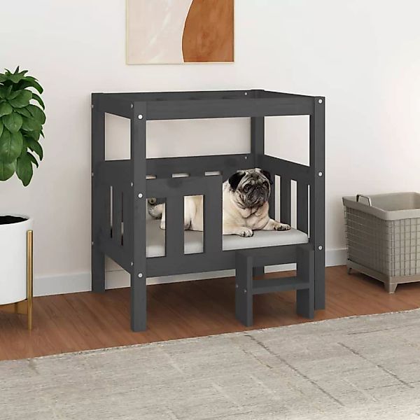 Vidaxl Hundebett Grau 65,5x43x70 Cm Massivholz Kiefer günstig online kaufen