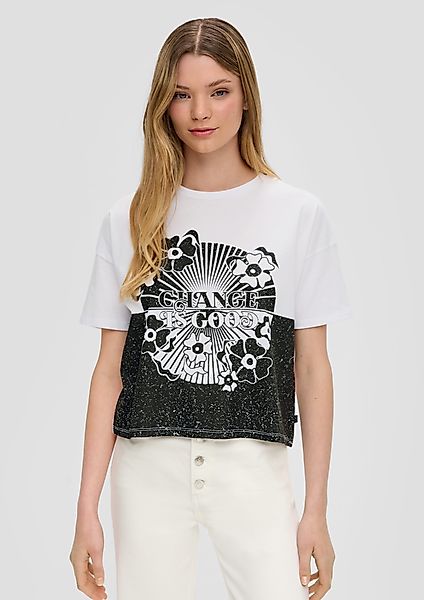 QS Kurzarmshirt Kurzes Baumwoll-T-Shirt im Loose-Fit günstig online kaufen