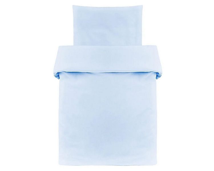 Makian Kinderbettwäsche Uni Hellblau, Baumwolle, Kinderbettwäsche 80x80 cm günstig online kaufen