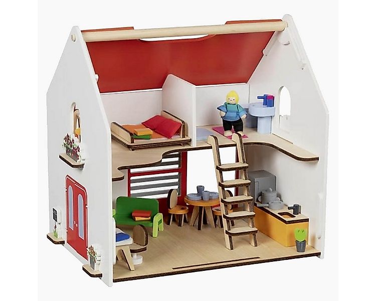 goki Puppenhaus Tragbares Puppenhaus Eco House, mit Zubehör, (packung, 54-t günstig online kaufen