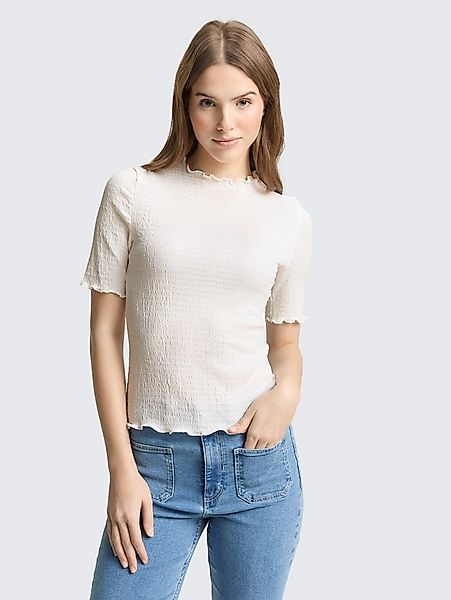 TOM TAILOR Denim T-Shirt T-Shirt Slim Fit Crinkle T-Shirt günstig online kaufen