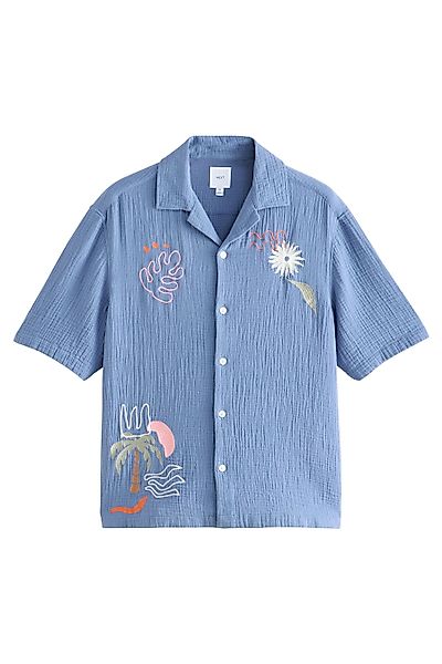 Next Kurzarmhemd Kurzarmhemd mit Stickerei aus günstig online kaufen