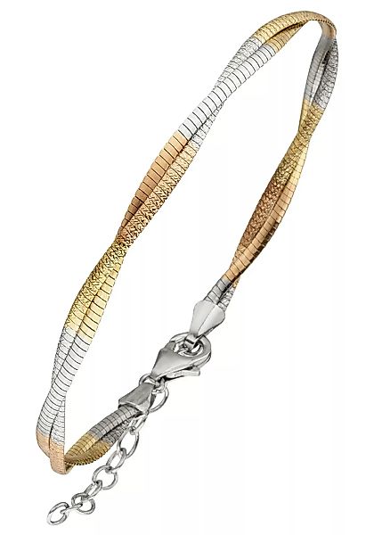 JOBO Armband, 925 Silber tricolor dreifarbig vergoldet günstig online kaufen
