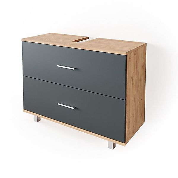 Vicco Waschbeckenunterschrank Ilias Goldkraft Eiche/Anthrazit 80 x 61 cm günstig online kaufen