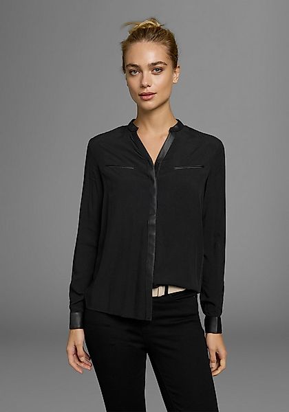 AJC Hemdbluse mit Details aus Lederimitat günstig online kaufen
