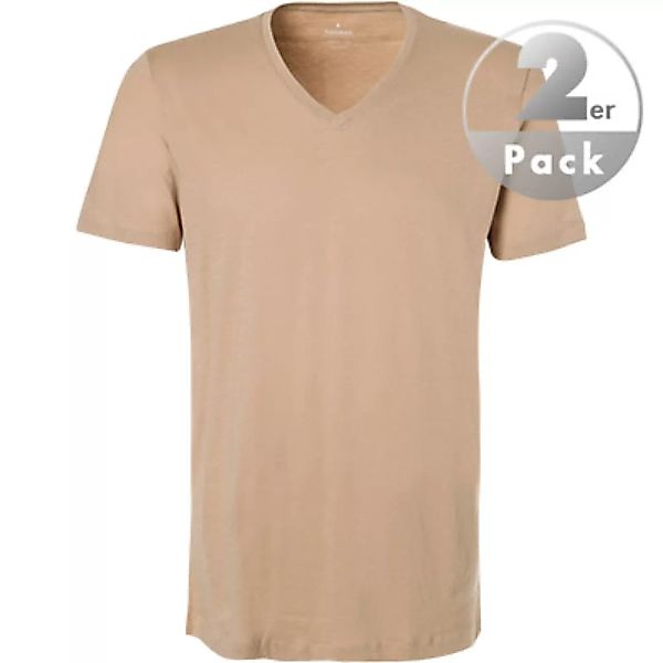 Ragman 2-er Set T-Shirts Nude mit V-Ausschnitt günstig online kaufen