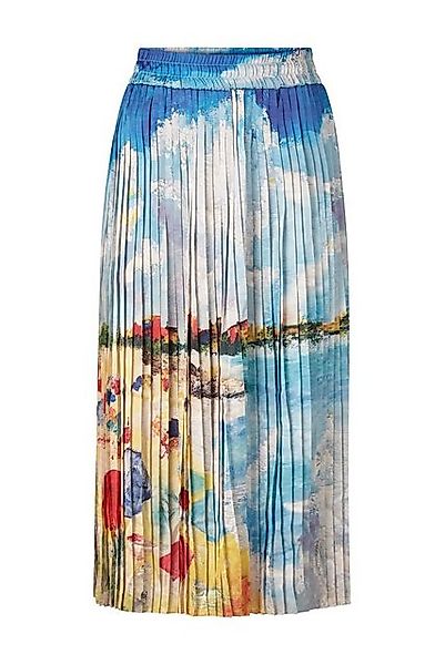 Rich & Royal Maxirock Printed Plissee Skirt, cotton blue günstig online kaufen