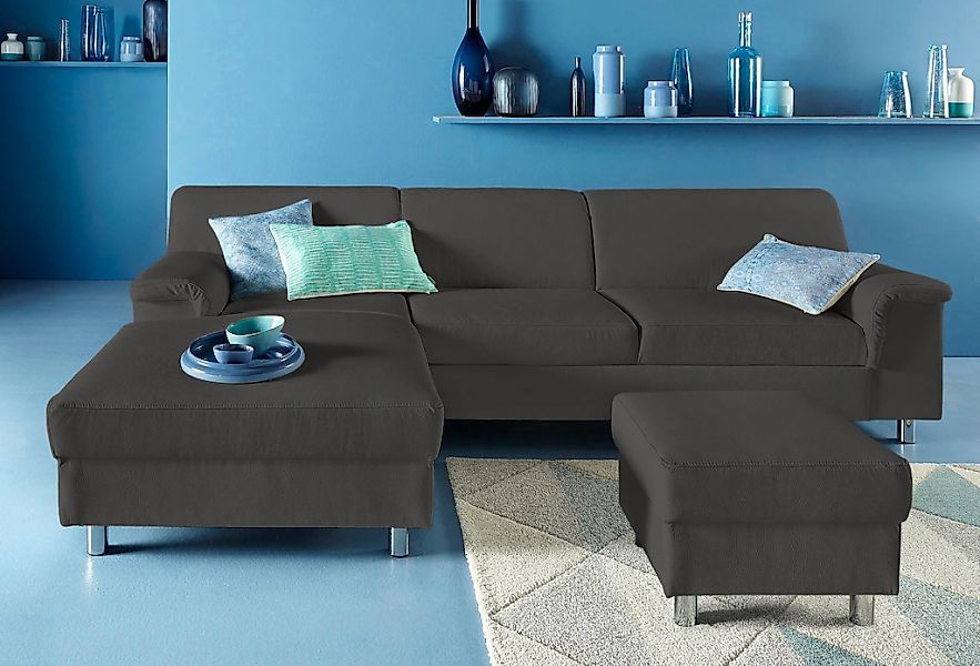 DOMO collection Ecksofa "Jamie, modern und elegant, Fußhöhe 9cm, L-Form," w günstig online kaufen