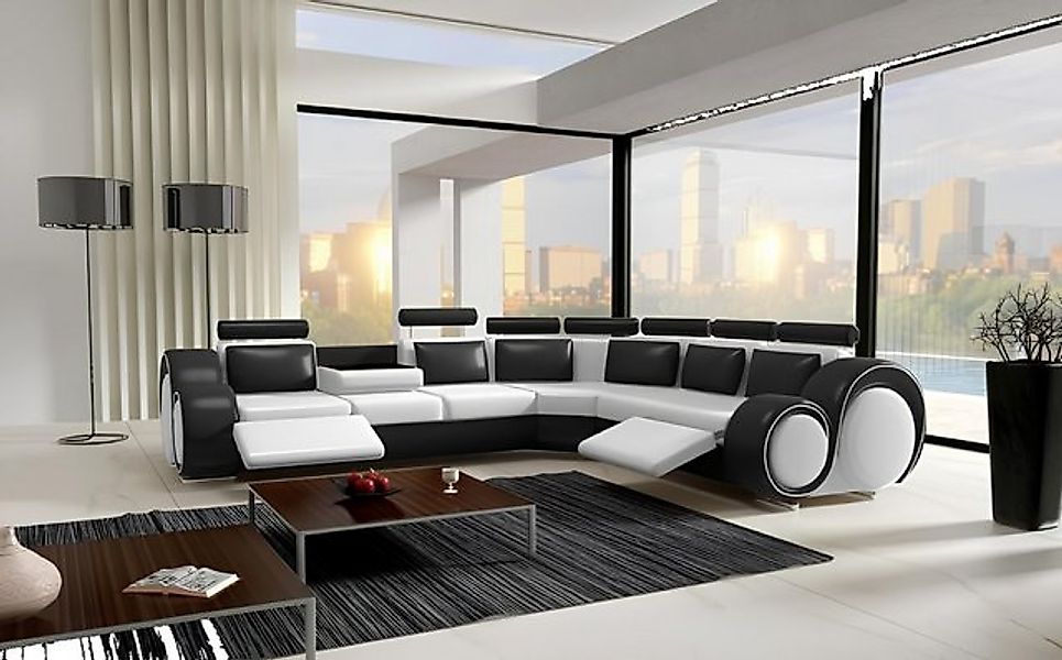 JVmoebel Ecksofa Ledersofa mit USB Sofa Eckcouch Design Sofa Ledercouch Eck günstig online kaufen