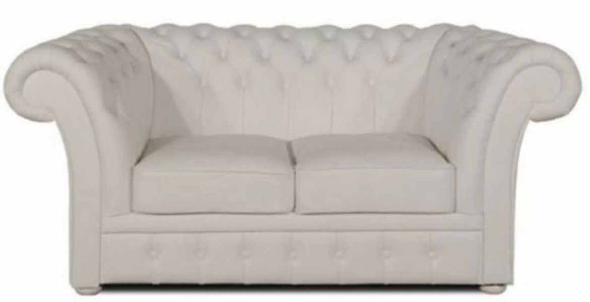 Casa Padrino 2-Sitzer Luxus Echtleder 2er Sofa Weiß 170 x 90 x H. 80 cm - C günstig online kaufen