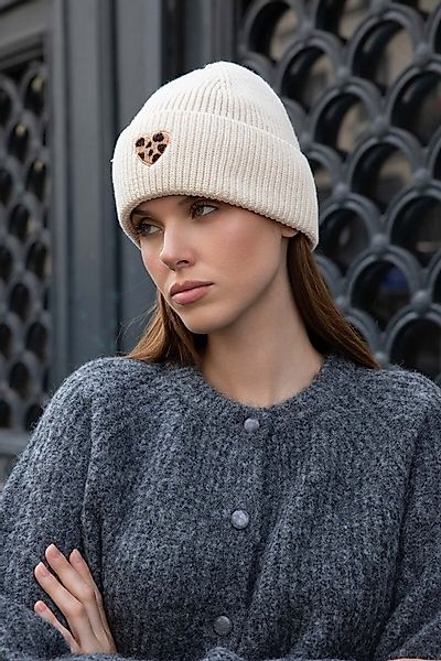 von Herzen Beanie Mütze mit Leoherzchen - Beanie Leoherz - Onesize - Geripp günstig online kaufen