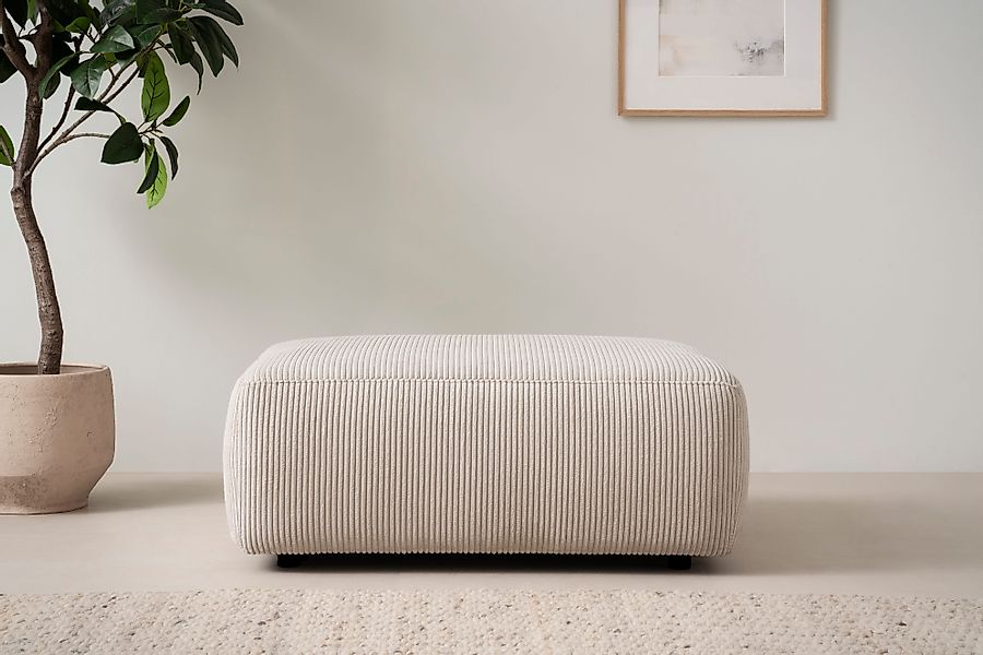 Home affaire Polsterhocker "Torge, Hocker in Cord, Samtvelours oder Struktu günstig online kaufen