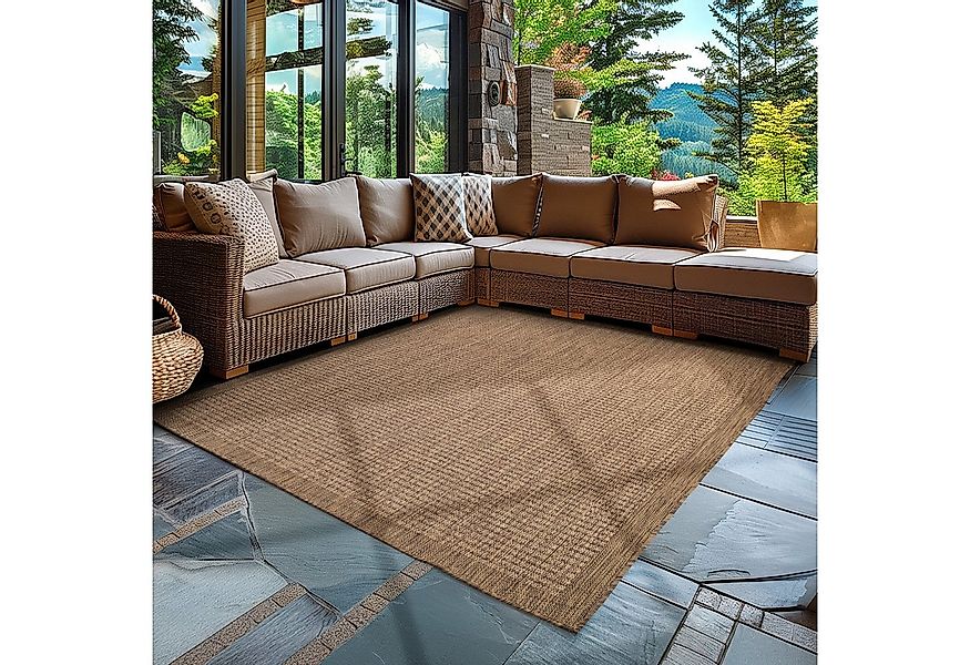 Carpettex Outdoorteppich Unicolor, Rechteck, Höhe: 3 mm, Teppich Wetterfest günstig online kaufen