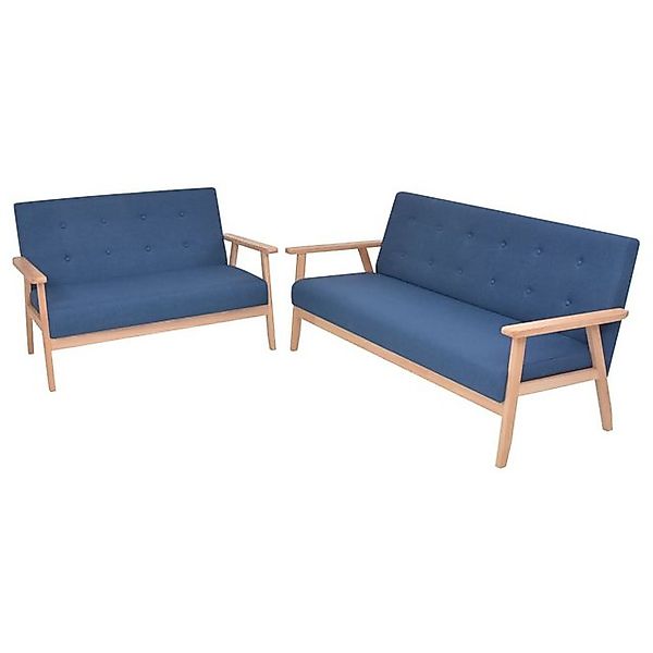 vidaXL Sofa Sofagarnitur 2-tlg. Stoff Blau günstig online kaufen