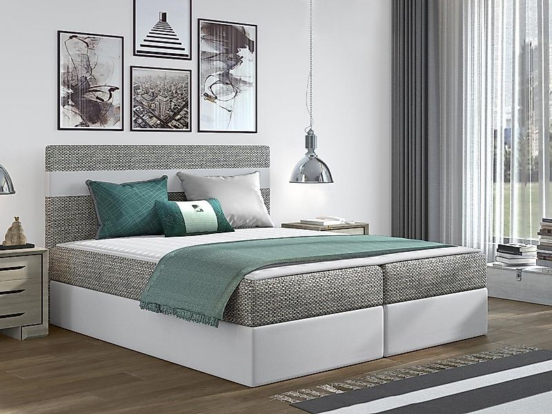 MIRJAN24 Boxspringbett Modena (Matratze und Topper), Polsterbett mit 2 Bett günstig online kaufen