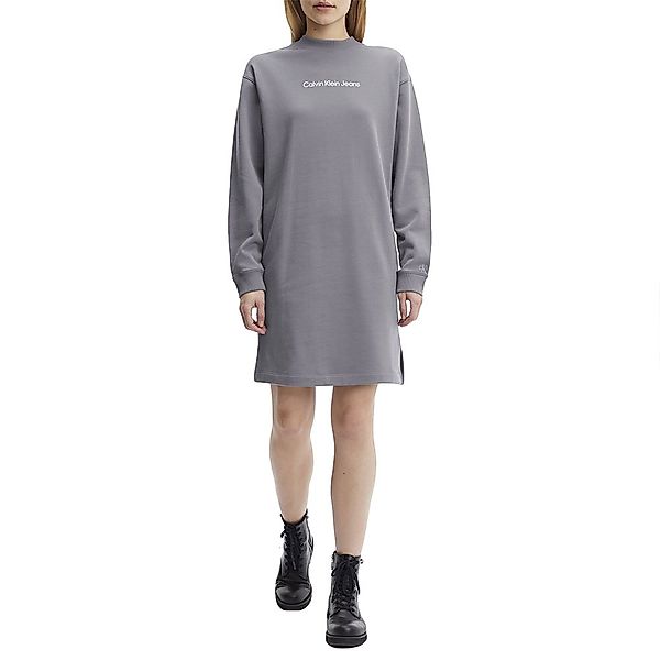 Calvin Klein Jeans Shrunken Institutional Sweatshirtkleid L Fossil Grey günstig online kaufen