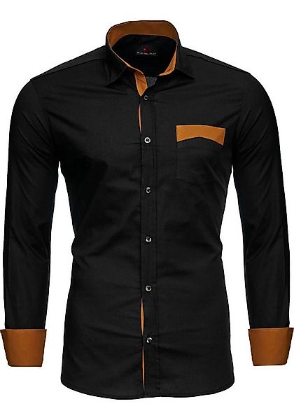 Reslad Langarmhemd Reslad Herren Hemd Exklusiv Two Tone Look Langarmhemd RS günstig online kaufen