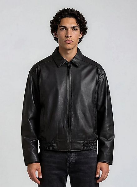 trueprodigy Lederjacke Pekka Blouson Stil mit Hemdkragen günstig online kaufen