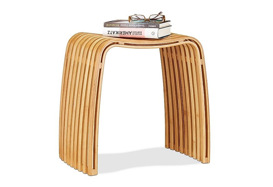 relaxdays Sitzhocker Garderoben Hocker im Bambus Design günstig online kaufen