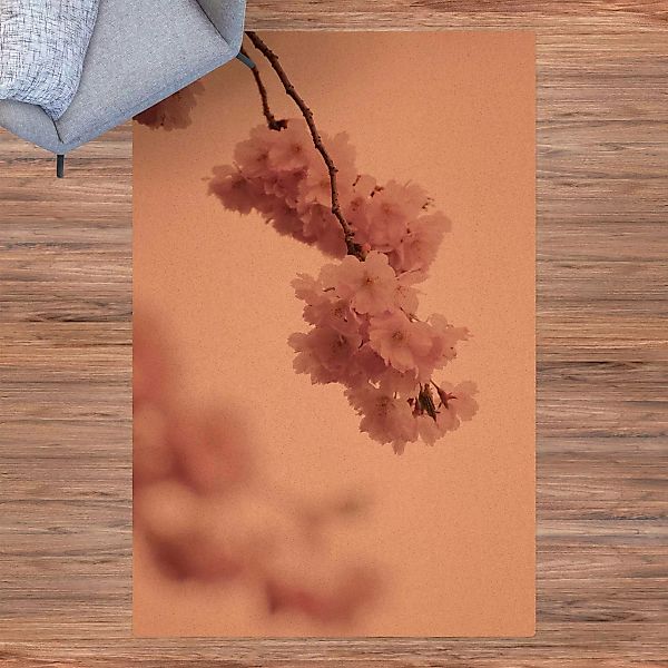 Kork-Teppich Zartrosane Frühlingsblüte mit Bokeh günstig online kaufen