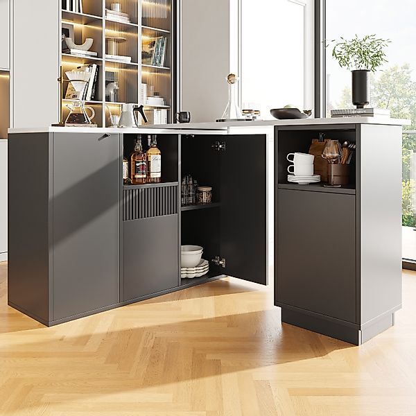 Flieks Bartisch 360° drehbar Essbar(90–198,5x30x75 cm) günstig online kaufen