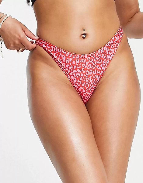 South Beach – Bikiniunterteil in Rosa mit Leopardenmuster bedruckt günstig online kaufen