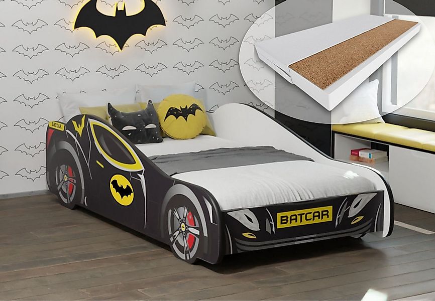 Kids Collective Autobett 70x140 / 80x160 cm Kinderbett Jugendbett mit Rausf günstig online kaufen