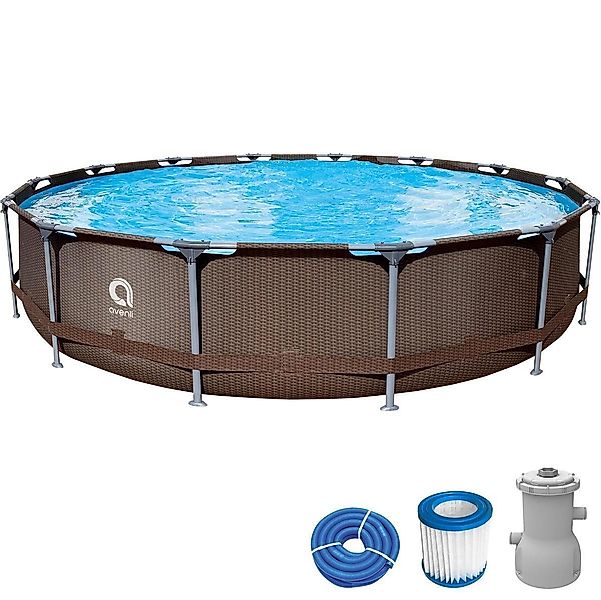 Avenli Framepool Frame Plus Pool Set 457 x 84 cm, Rattan Optik (Stahlrahmen günstig online kaufen