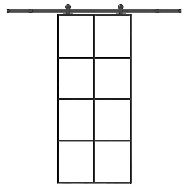 vidaXL Schiebetür mit Beschlag 90x205 cm ESG-Glas & Aluminium 3332895 günstig online kaufen