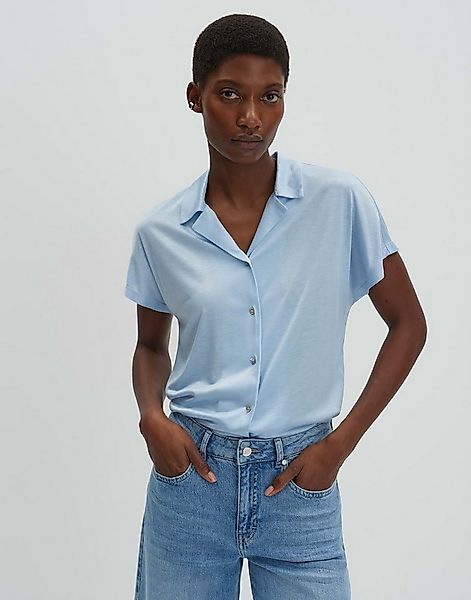 someday Poloshirt Kedina ease aus ECOVERO™-Jersey Perlmuttknöpfe am Polokra günstig online kaufen