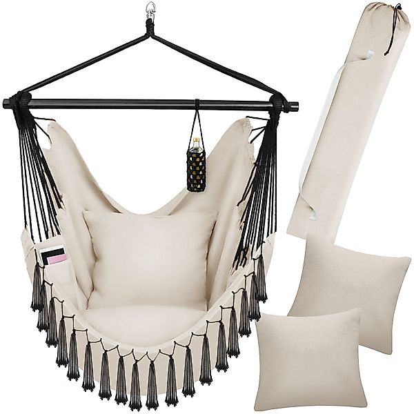 tectake Hängesessel Schaukelstuhl Malika, Boho-Style, Belastbarkeit günstig online kaufen