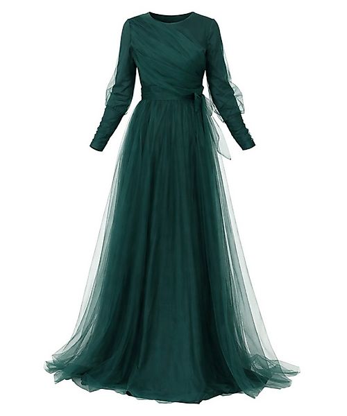 Modavitrini Tüllkleid Maxikleid langarm Abendkleid festlich elegant mit Gür günstig online kaufen