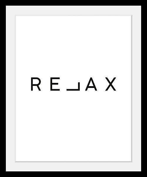 queence Bild "Relax", Schwarz-Weiß-Schriftzug-Motivationsbilder-Humor, HD P günstig online kaufen