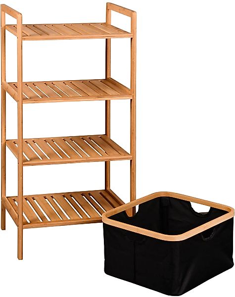 KESPER® Ablageregal »Regal mit Korb, Bambus, FSC«, (1 St.) günstig online kaufen