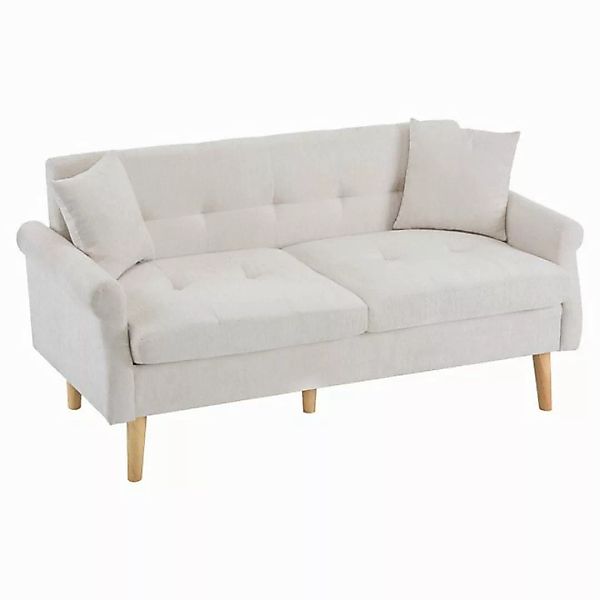 KLAM HOME Sofa Modernes Design Polstersofa mit dicken Kissen Holzbeinen und günstig online kaufen