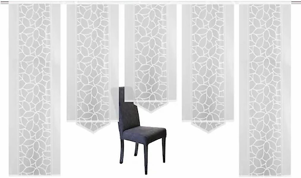 HOME WOHNIDEEN Schiebegardine »JENNA«, (5 St.), Schiebevorhang Jacquard Set günstig online kaufen