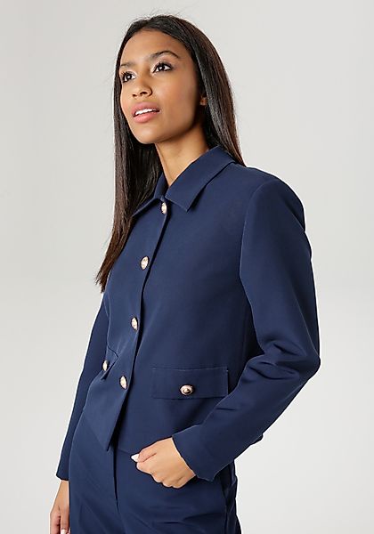 Aniston SELECTED Kurzblazer mit rosegoldfarbenen Knöpfen günstig online kaufen