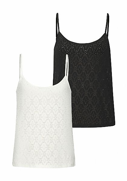 LASCANA Spaghettitop "mit funkelnden Pailetten", aus hochwertiger Ajour-Qua günstig online kaufen