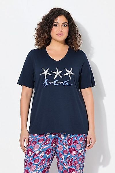 Ulla Popken T-Shirt T-Shirt Seestern Classic V-Ausschnitt Halbarm günstig online kaufen
